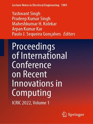 cover image of Proceedings of International Conference on Recent Innovations in Computing